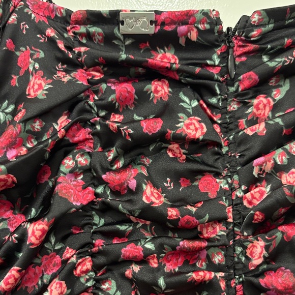 For Love And Lemons Black and Pink Floral Mini Dress - Picture 5 of 6